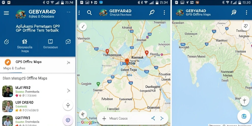Tampilan antarmuka GEBYAR4D dengan fitur GPS Offline Maps yang mudah digunakan.