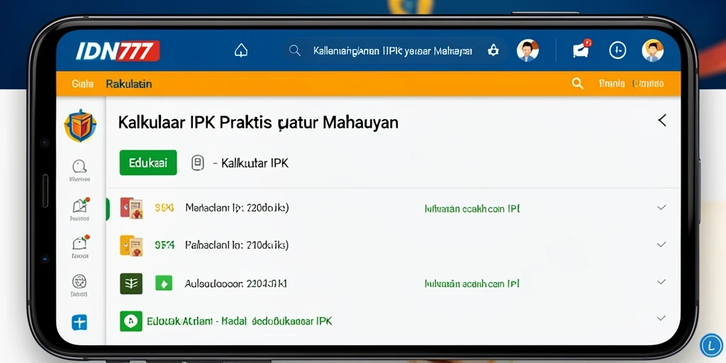 Tampilan antarmuka Kalkulator IPK IDN777 yang sederhana dan fungsional.