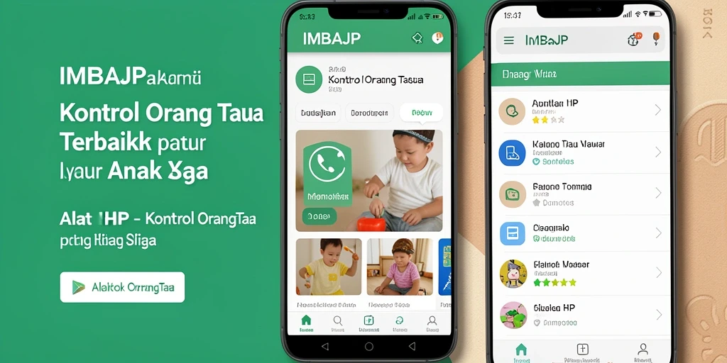 Tampilan antarmuka aplikasi Kontrol Orang Tua IMBAJP yang user-friendly.
