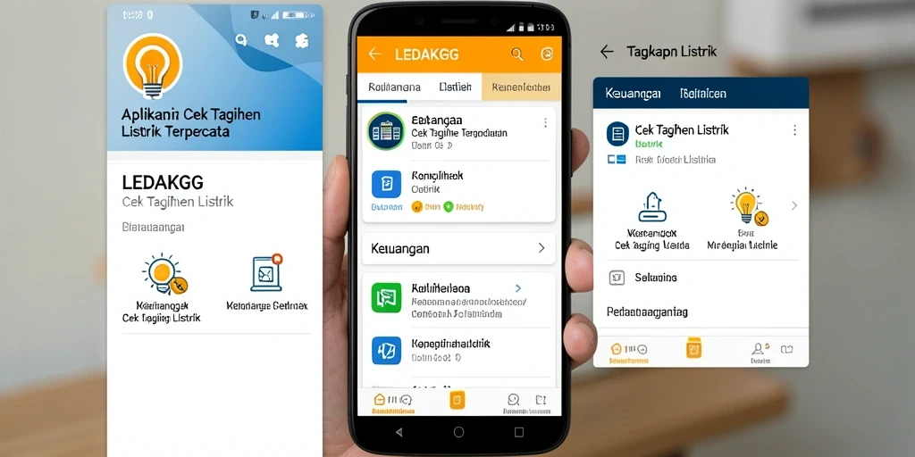 Tampilan antarmuka LEDAKGG untuk cek tagihan listrik yang jelas dan mudah digunakan.