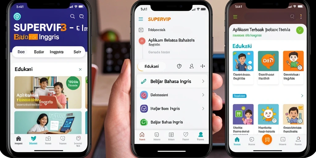 Antarmuka SUPERVIP yang mudah digunakan untuk belajar Bahasa Inggris.