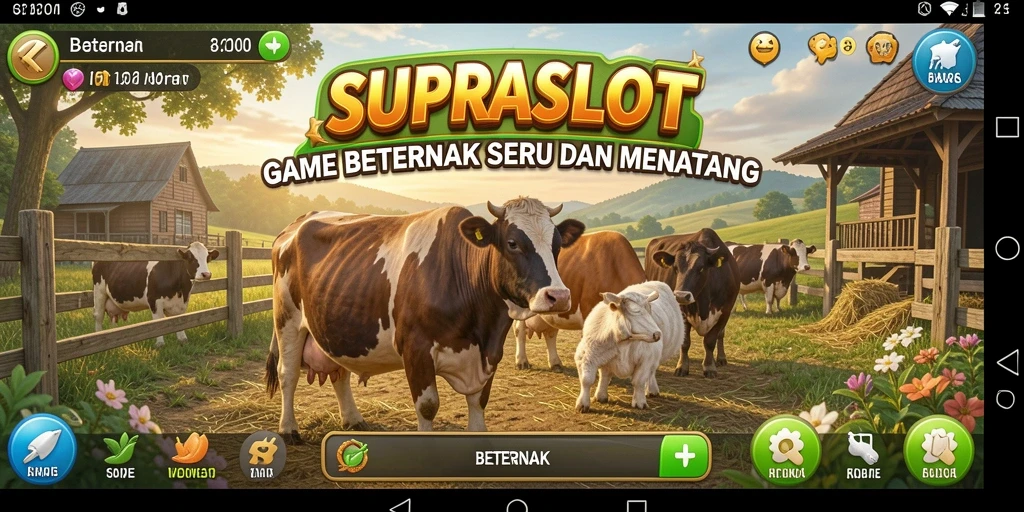 Tampilan antarmuka game Beternak SUPRASLOT yang menawan.