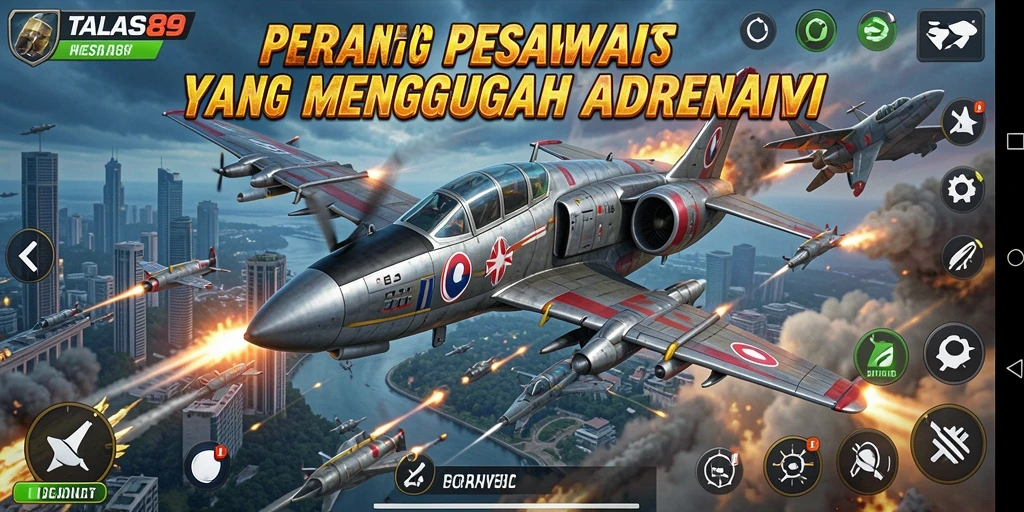 Tampilan antarmuka permainan TALAS89 yang menarik dan futuristik.