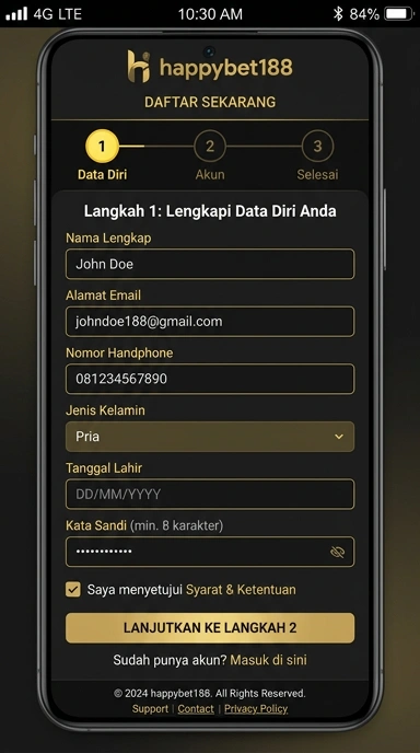 Panduan Registrasi Akun Baru Happybet188 Secara Praktis